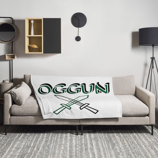 Oggun Lucumi White icon Throw Blanket