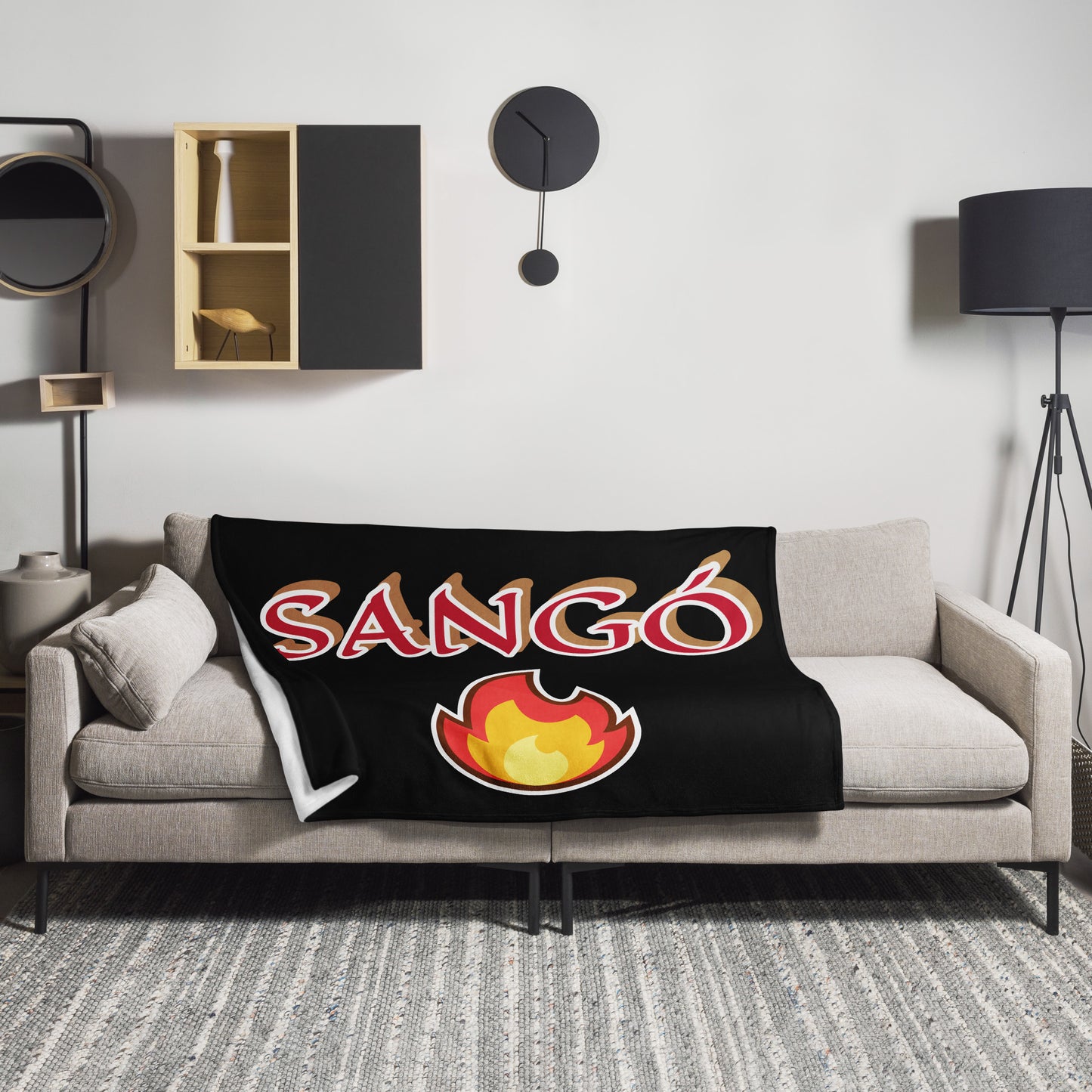 SANGÓ Isese Black icon Throw Blanket