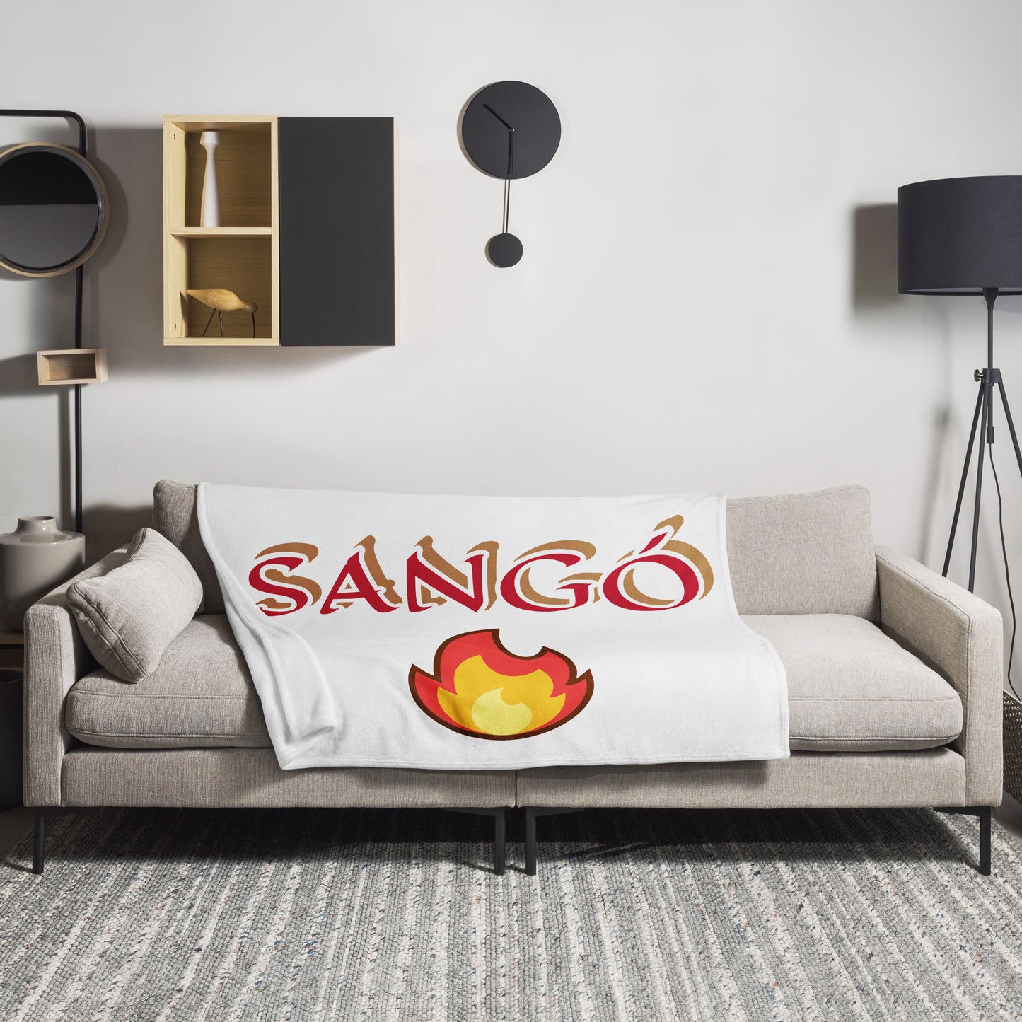 SANGÓ Isese White icon Throw Blanket