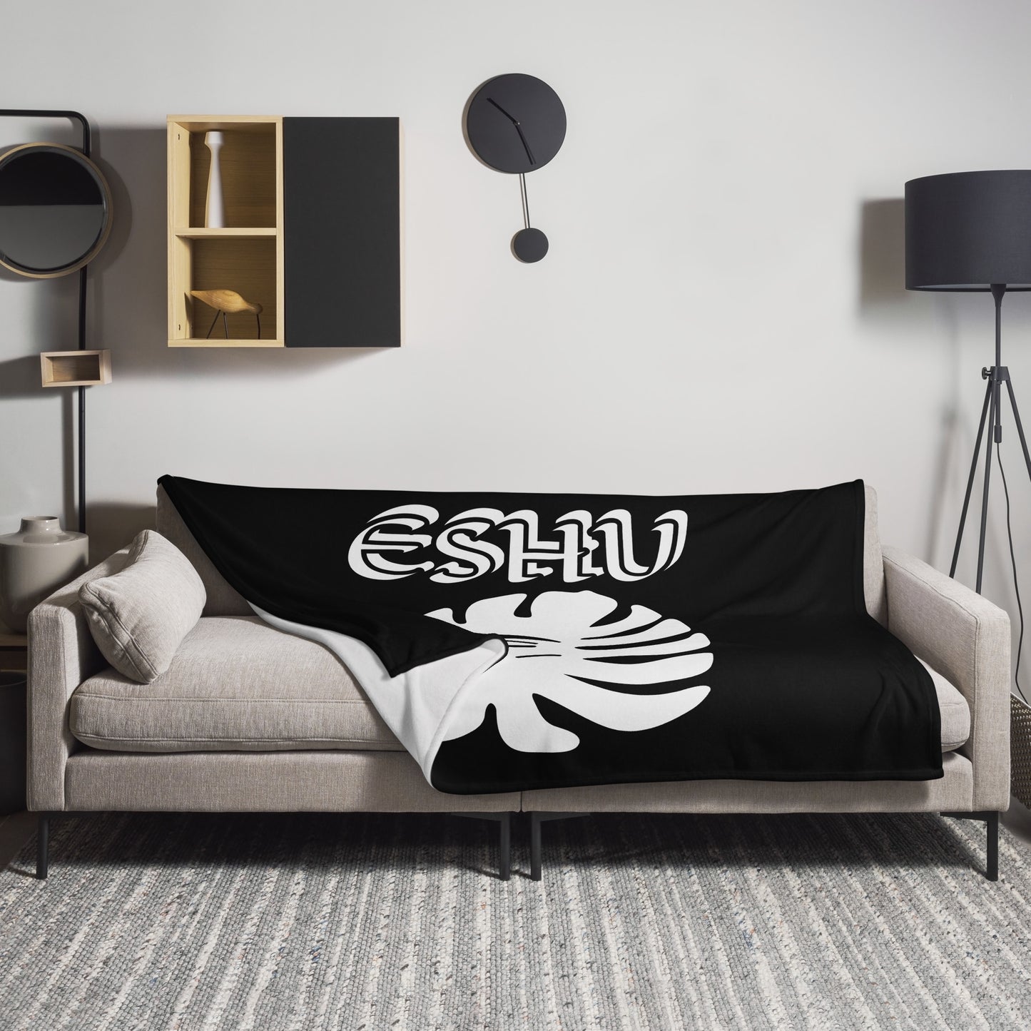 Eshu Lucumi Black icon Throw Blanket