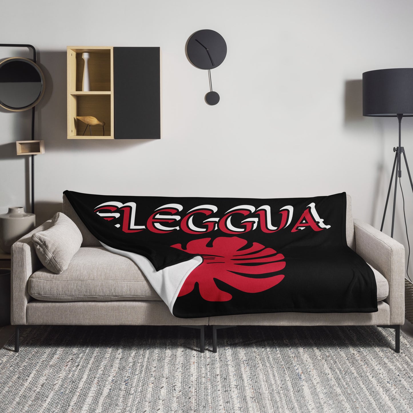 Eleggua Lucumi Black icon Throw Blanket