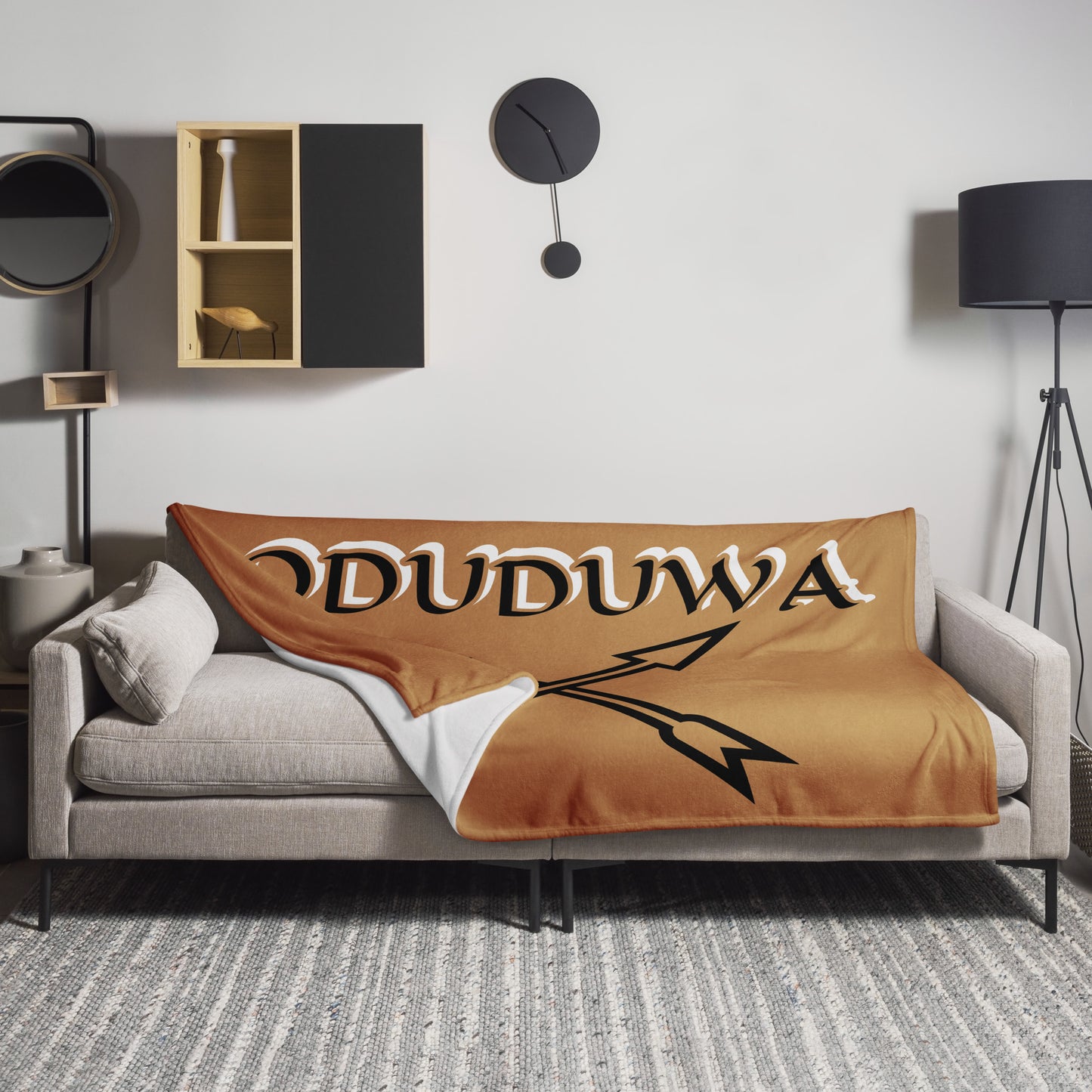 Oduduwa Gold/Black icon Throw Blanket