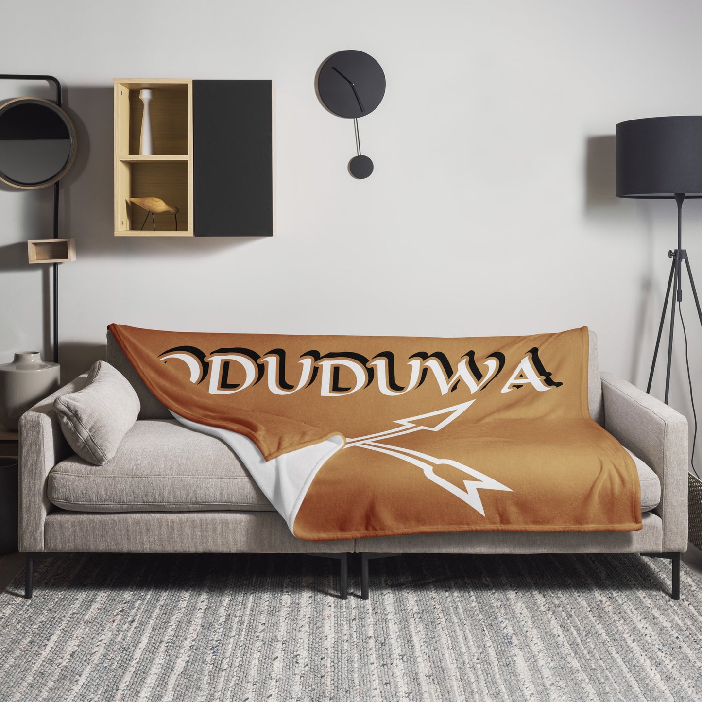 Oduduwa Gold/White icon Throw Blanket