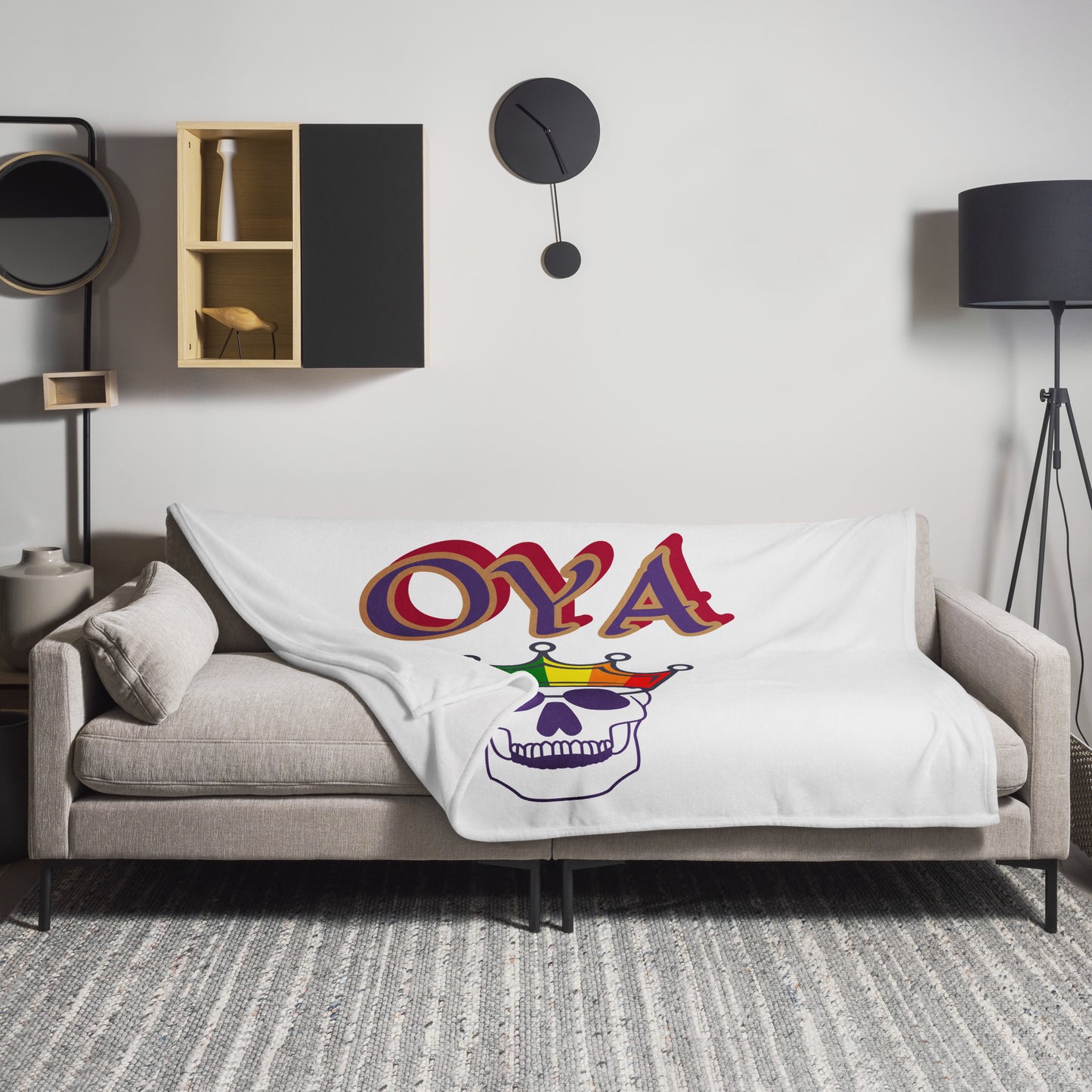 Oya White icon Throw Blanket