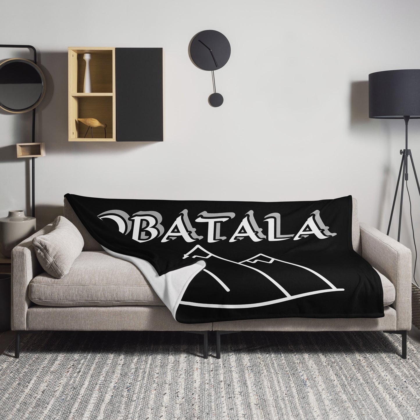 Obatala Black icon Throw Blanket