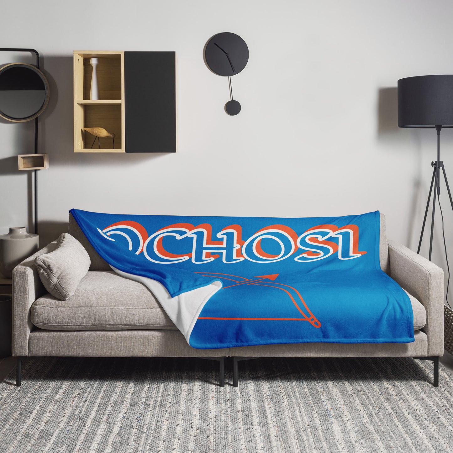 Ochosi Lucumi Blue icon Throw Blanket