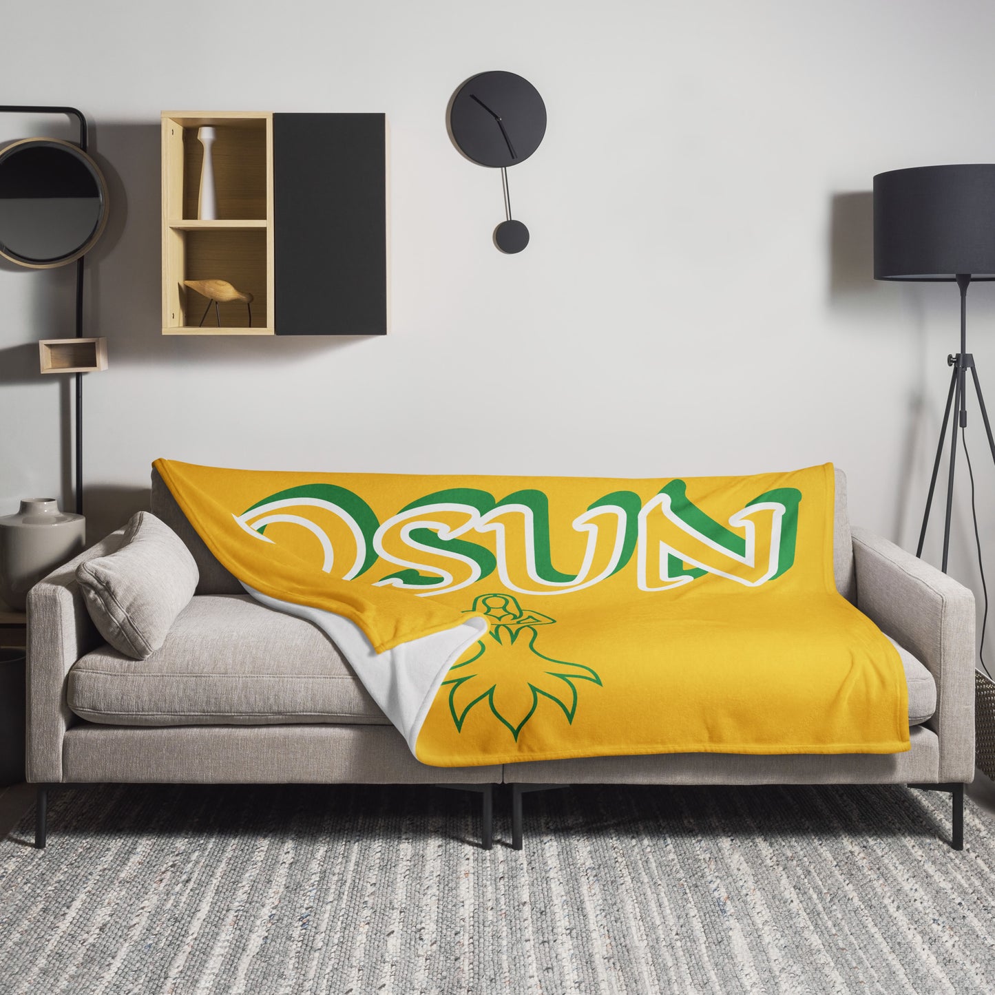 Osun Olodi Isese Yellow icon Throw Blanket