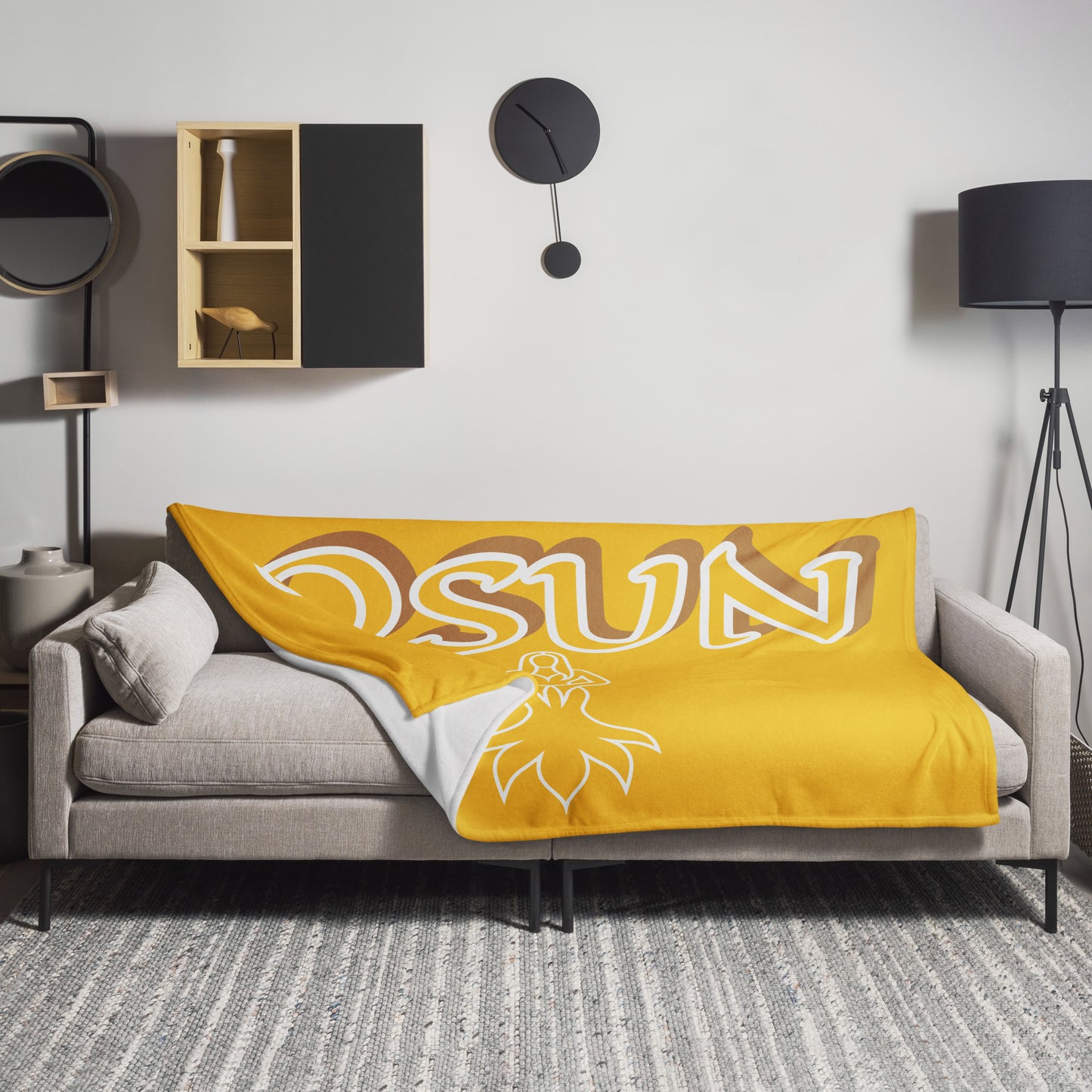 Osun Isese Yellow icon Throw Blanket