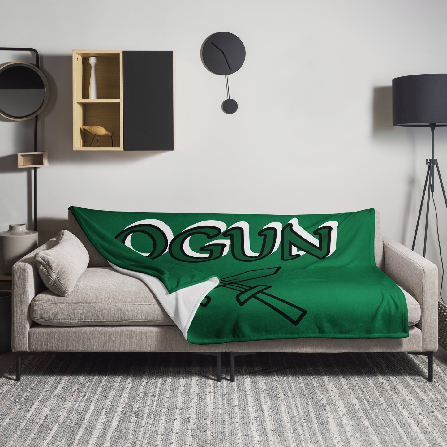 Ogun Isese Green icon Throw Blanket