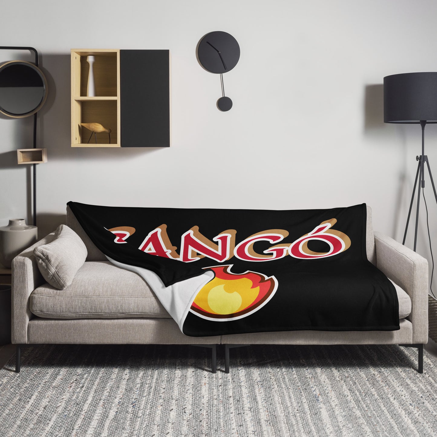 SANGÓ Isese Black icon Throw Blanket