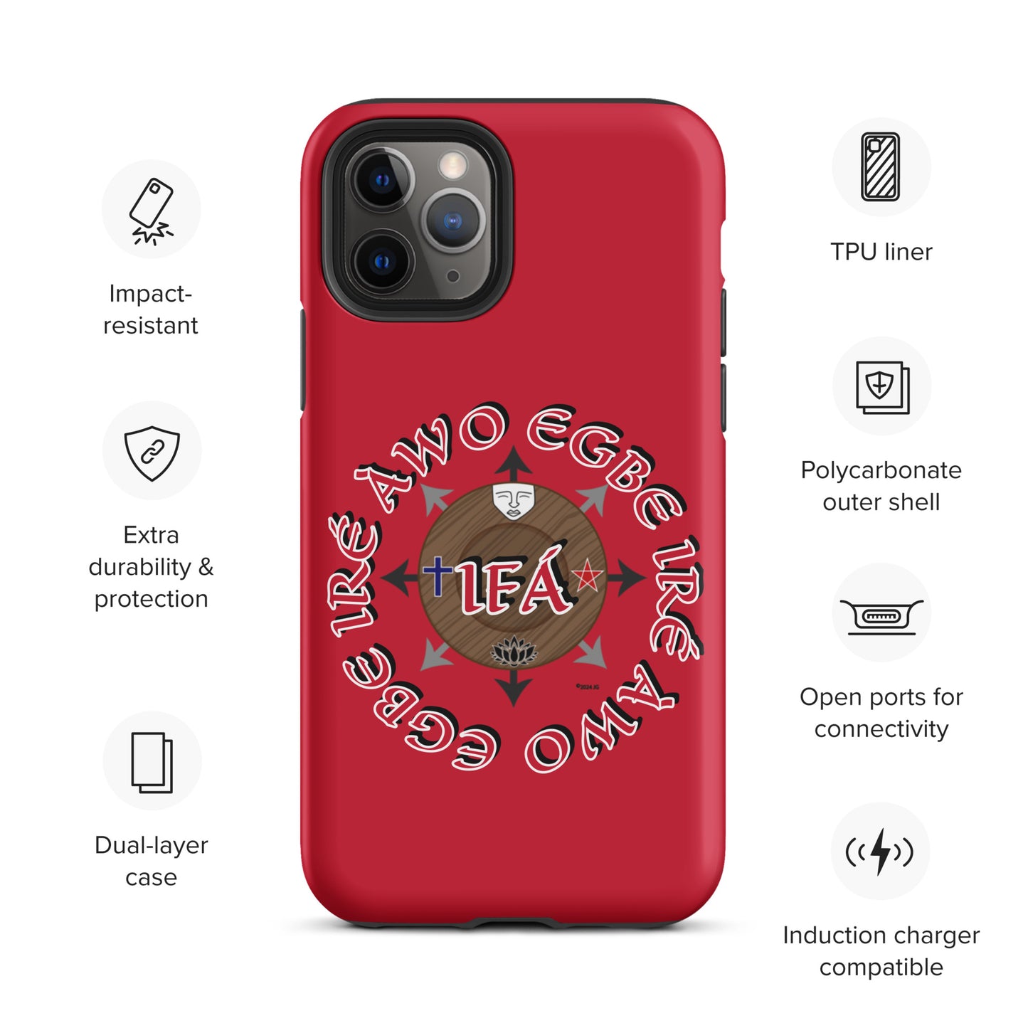 Egbe Iré Àwo Signature Logo Red Tough Case for iPhone®