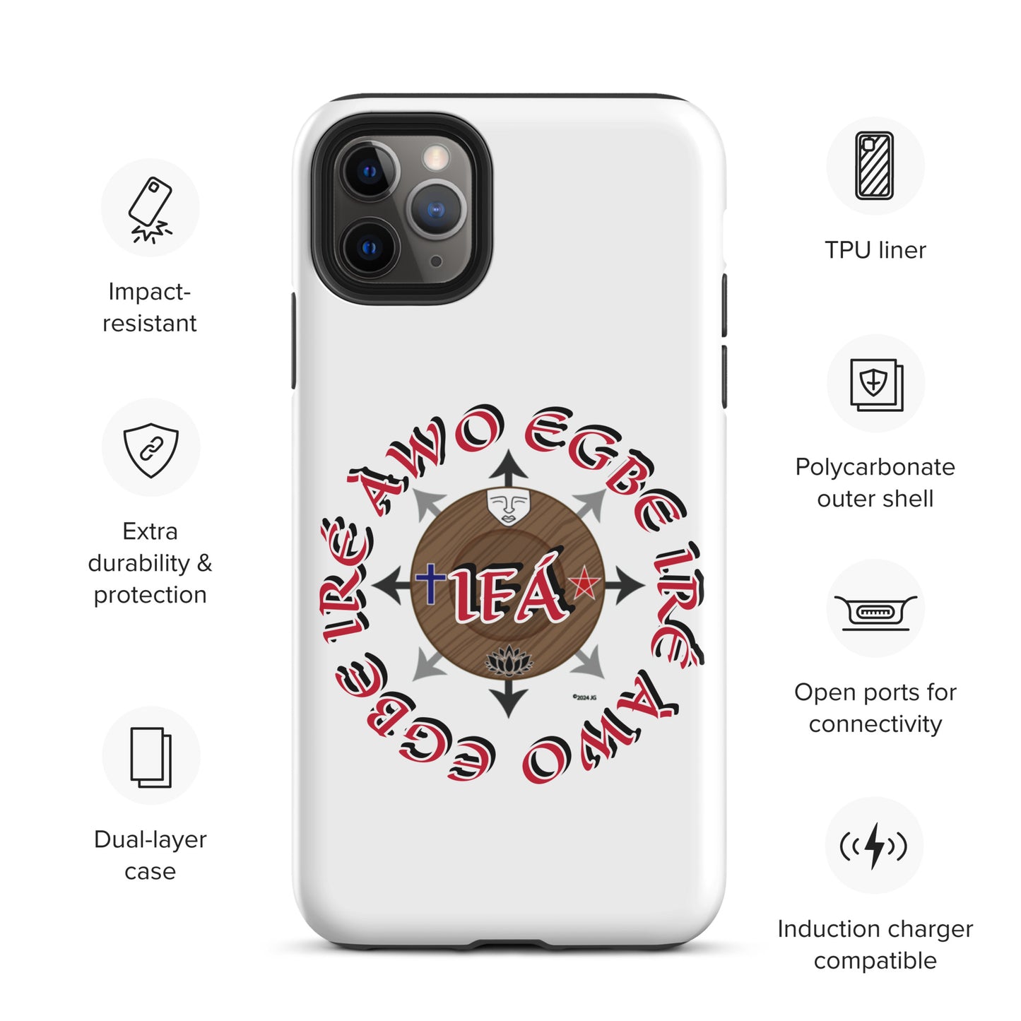 Egbe Iré ÀWO Signature Logo White Tough Case for iPhone®