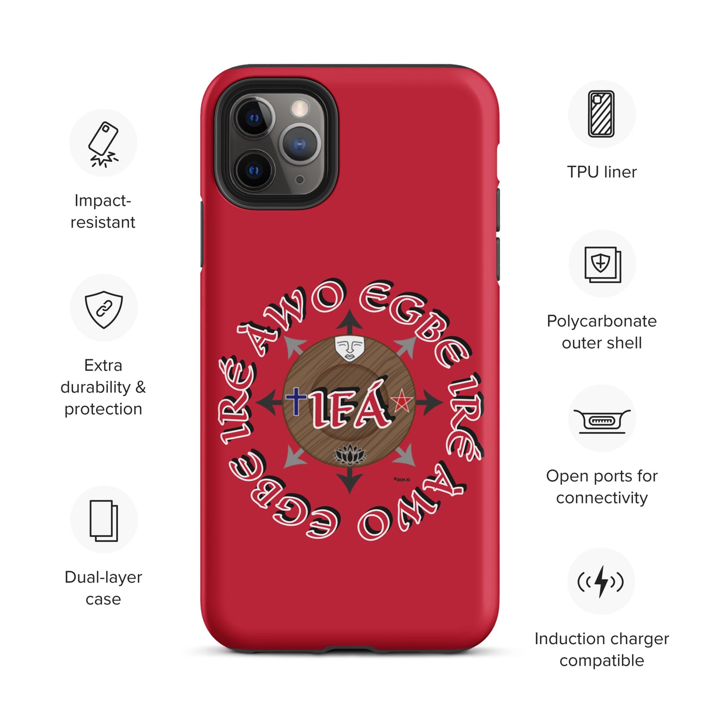 Egbe Iré Àwo Signature Logo Red Tough Case for iPhone®