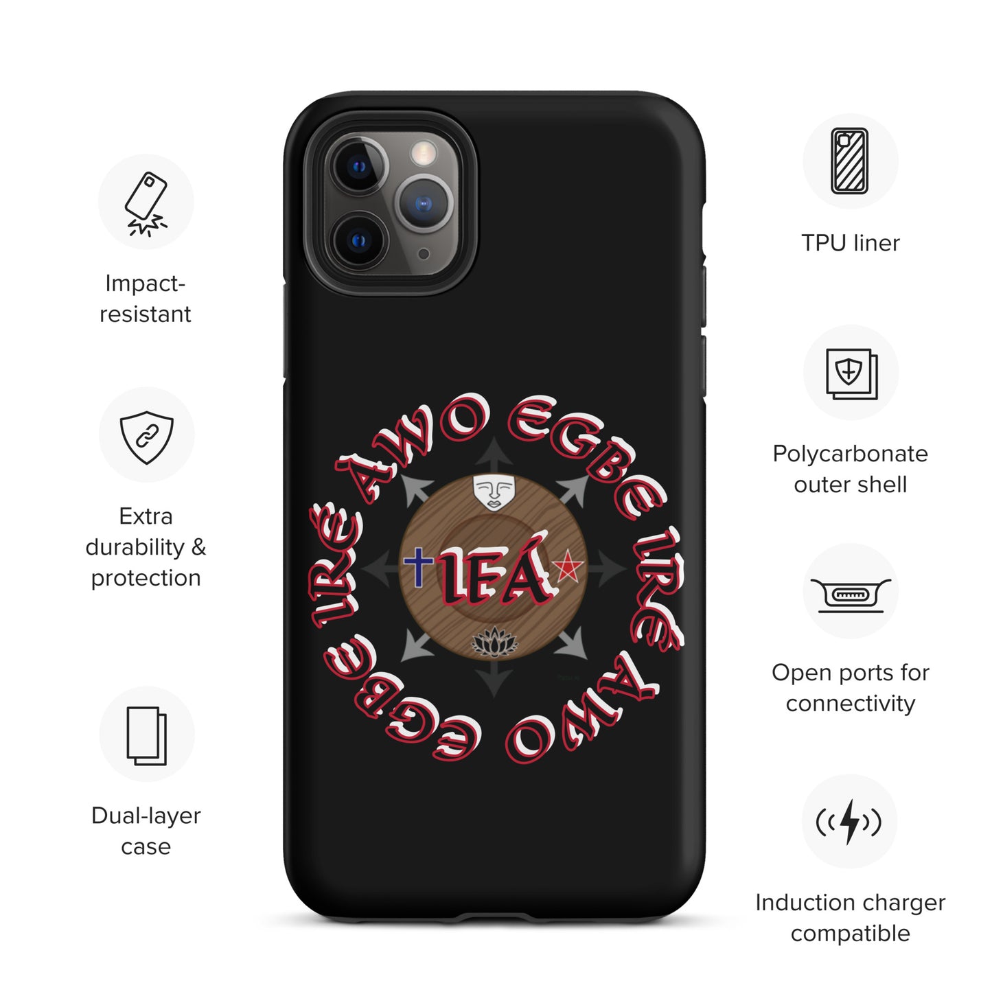 Egbe Iré Awo Signature Logo Black Tough Case for iPhone®