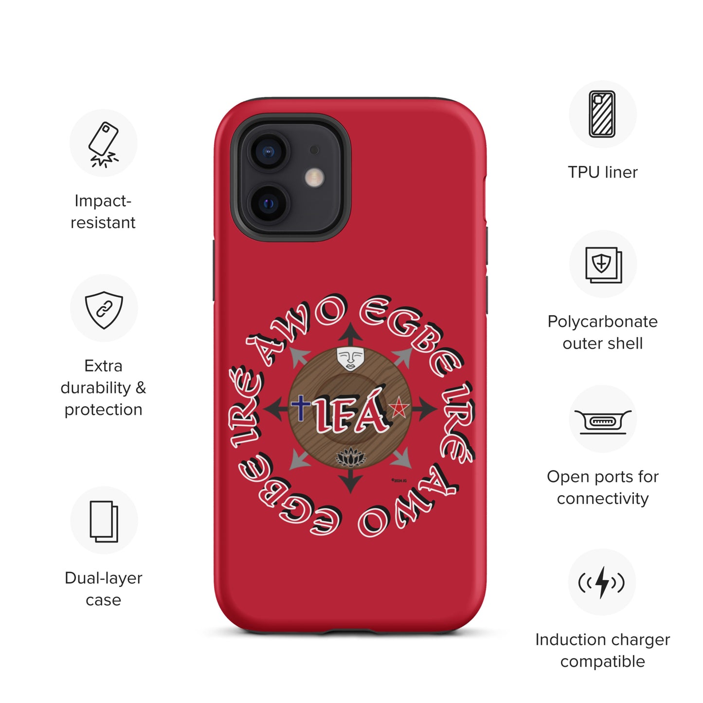 Egbe Iré Àwo Signature Logo Red Tough Case for iPhone®