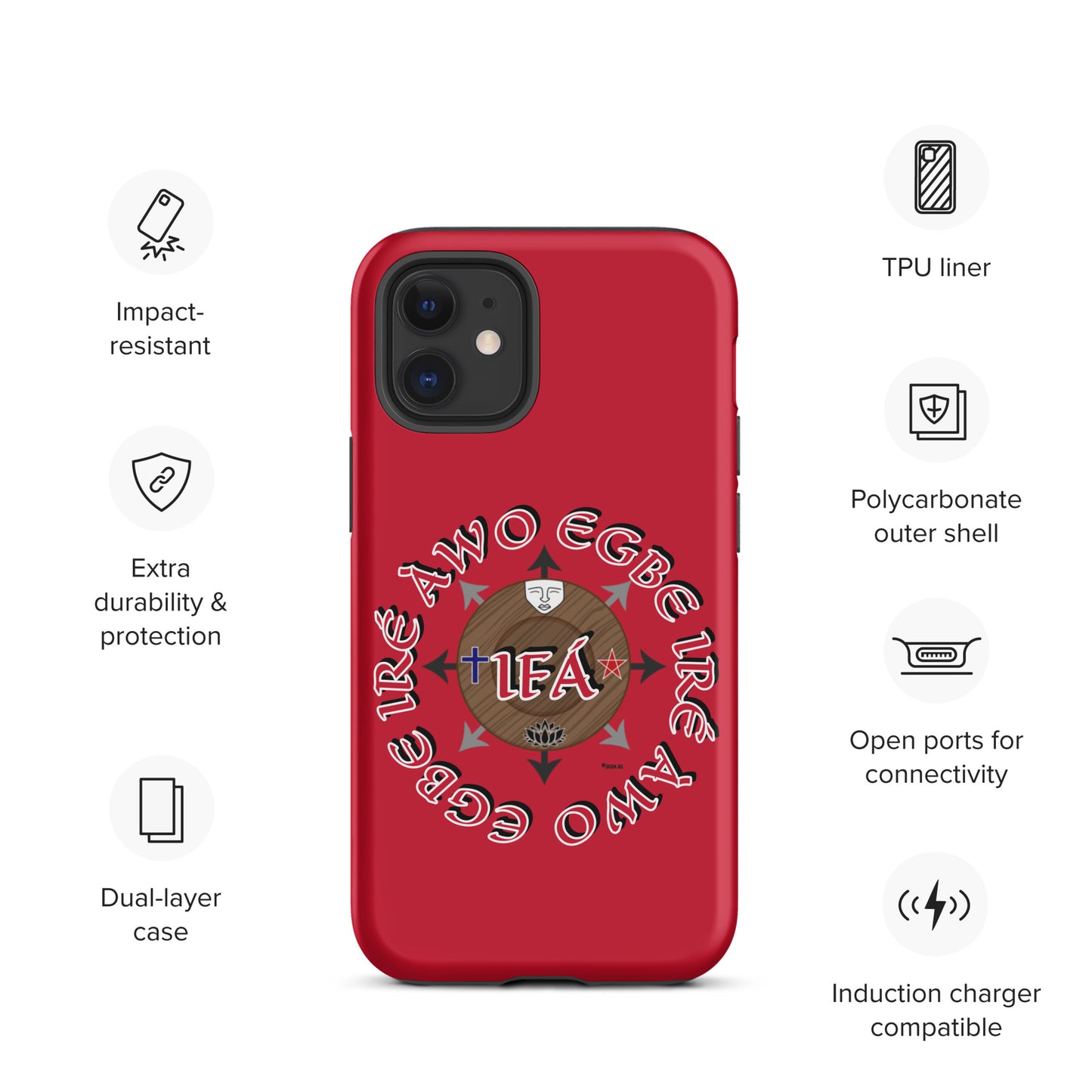 Egbe Iré Àwo Signature Logo Red Tough Case for iPhone®