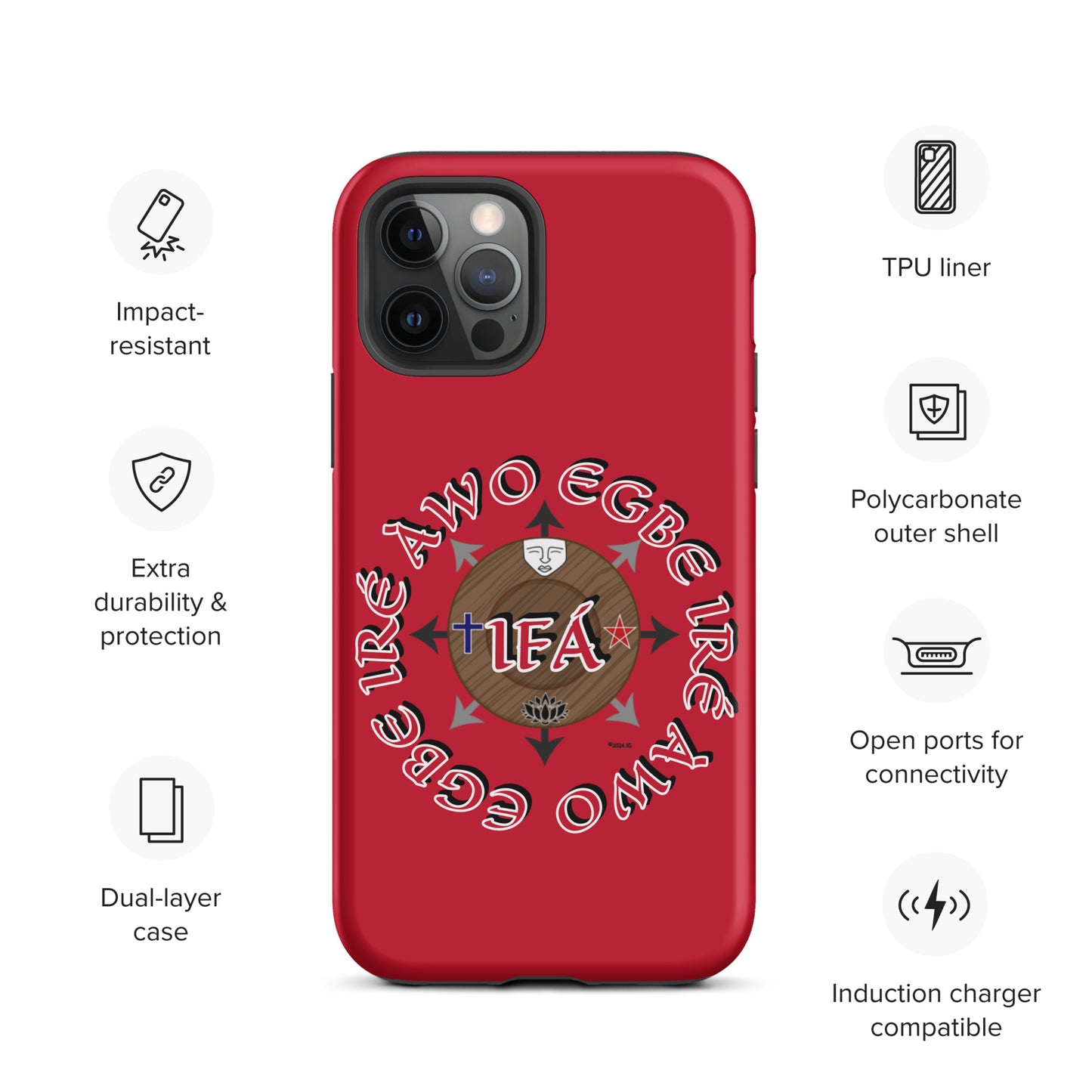 Egbe Iré Àwo Signature Logo Red Tough Case for iPhone®