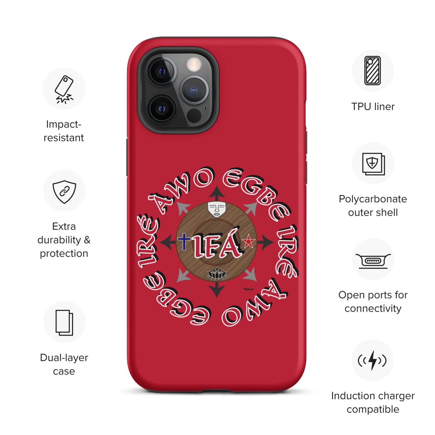 Egbe Iré Àwo Signature Logo Red Tough Case for iPhone®