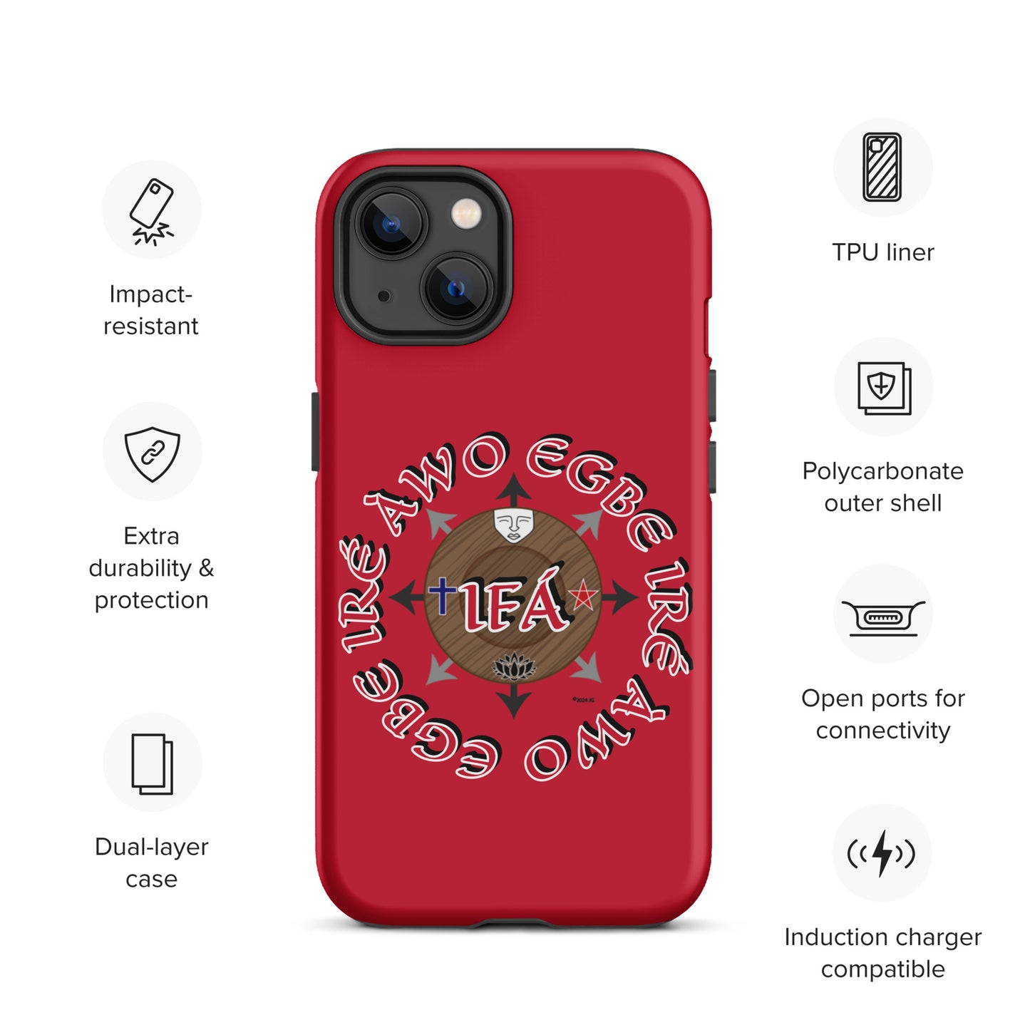 Egbe Iré Àwo Signature Logo Red Tough Case for iPhone®