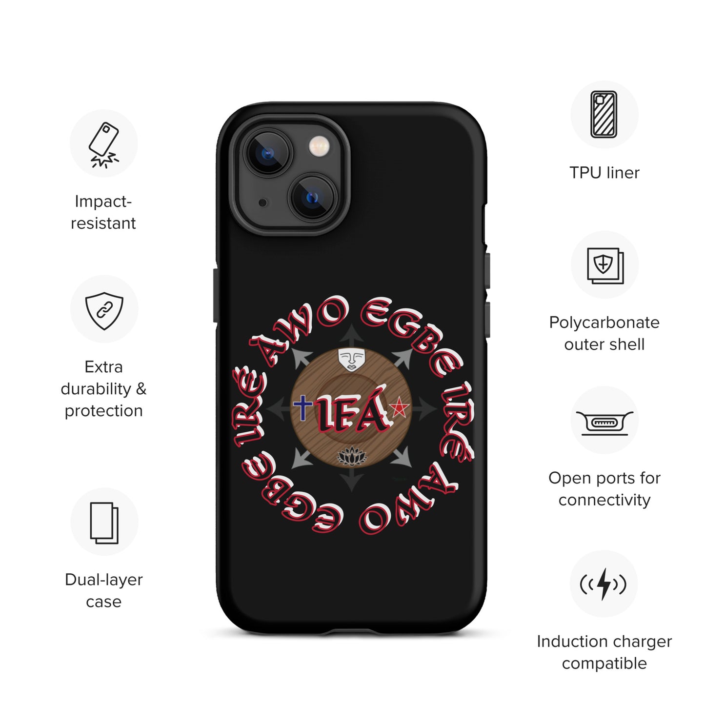 Egbe Iré Awo Signature Logo Black Tough Case for iPhone®