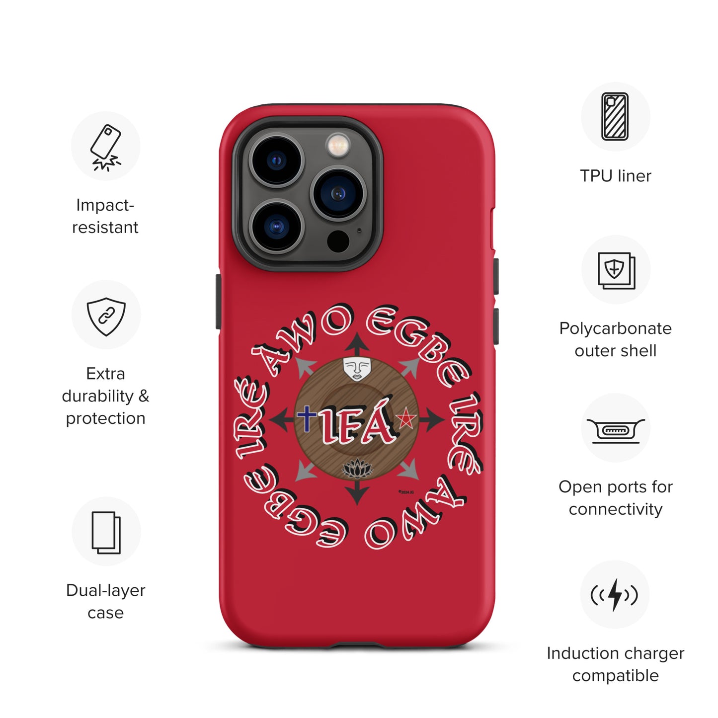 Egbe Iré Àwo Signature Logo Red Tough Case for iPhone®