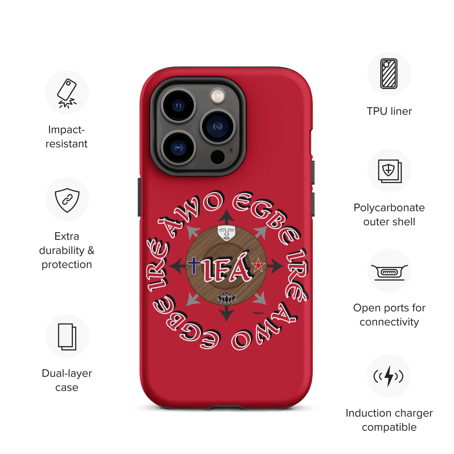 Egbe Iré Àwo Signature Logo Red Tough Case for iPhone®