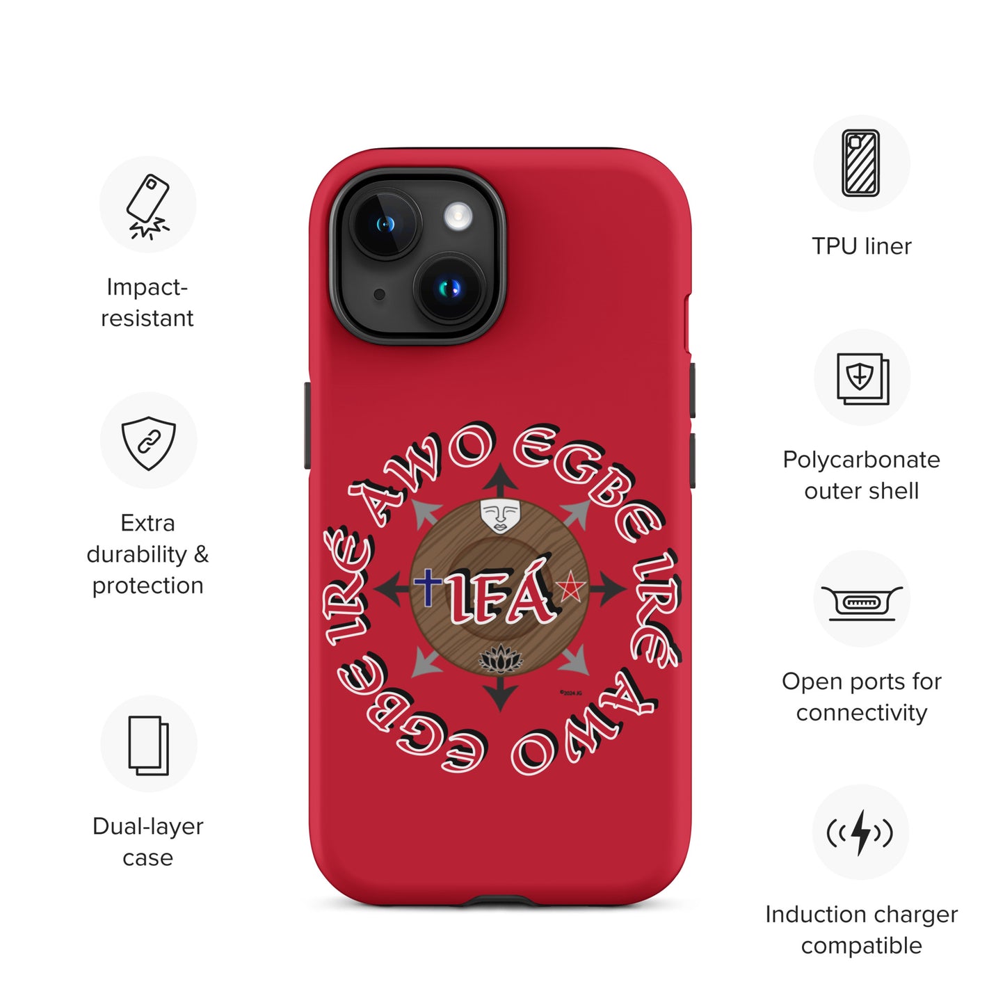 Egbe Iré Àwo Signature Logo Red Tough Case for iPhone®