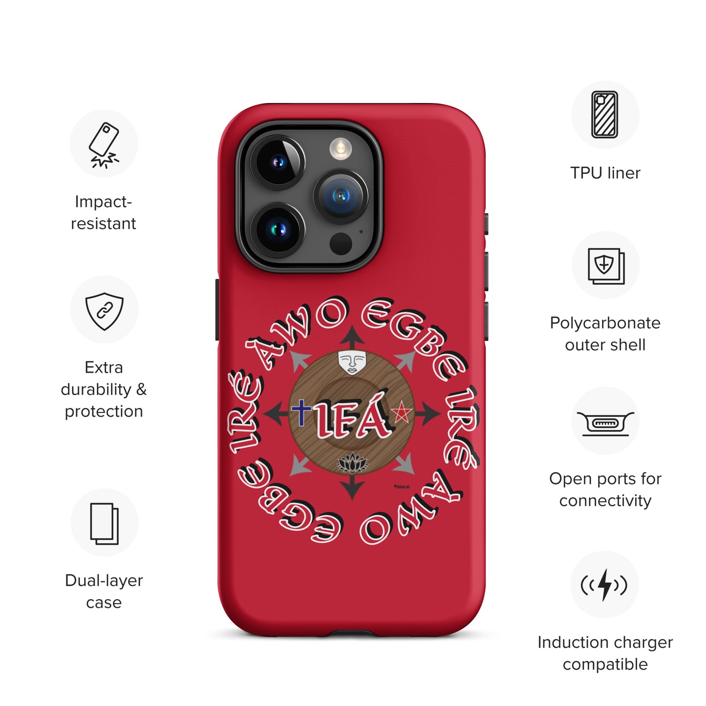 Egbe Iré Àwo Signature Logo Red Tough Case for iPhone®