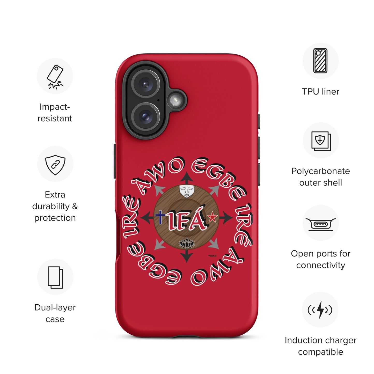 Egbe Iré Àwo Signature Logo Red Tough Case for iPhone®