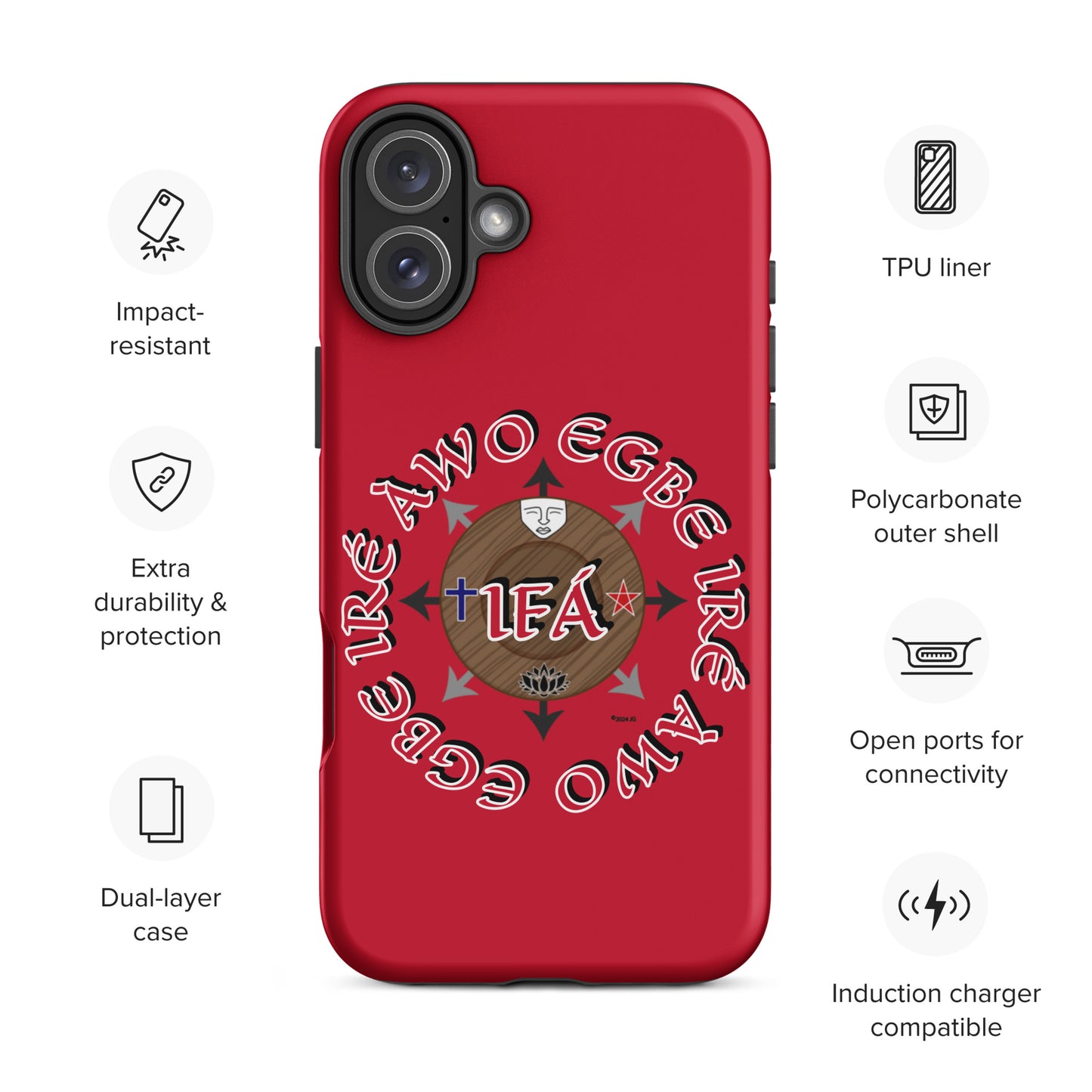 Egbe Iré Àwo Signature Logo Red Tough Case for iPhone®