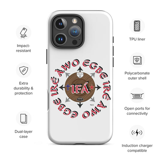 Egbe Iré ÀWO Signature Logo White Tough Case for iPhone®