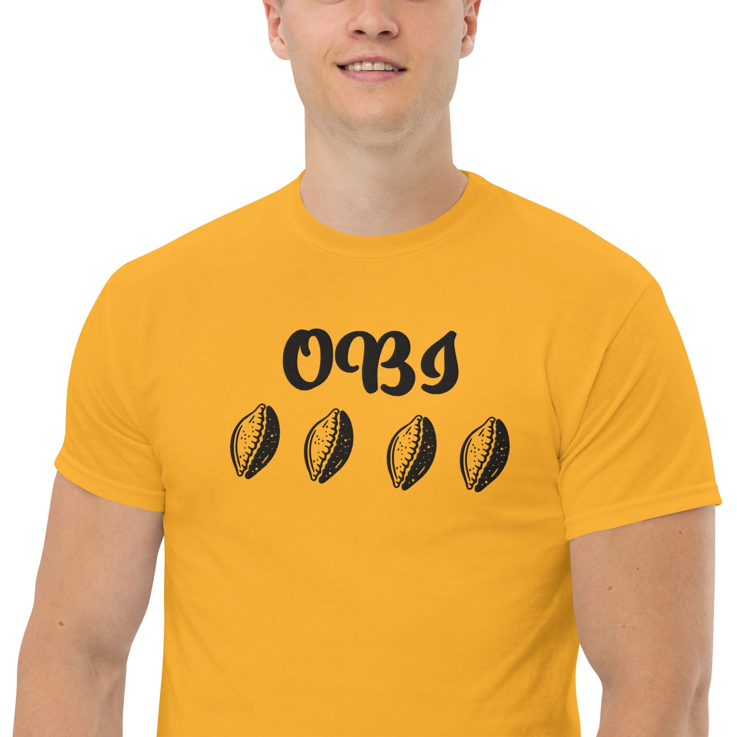 OBI Black Embroidered Unisex classic tee