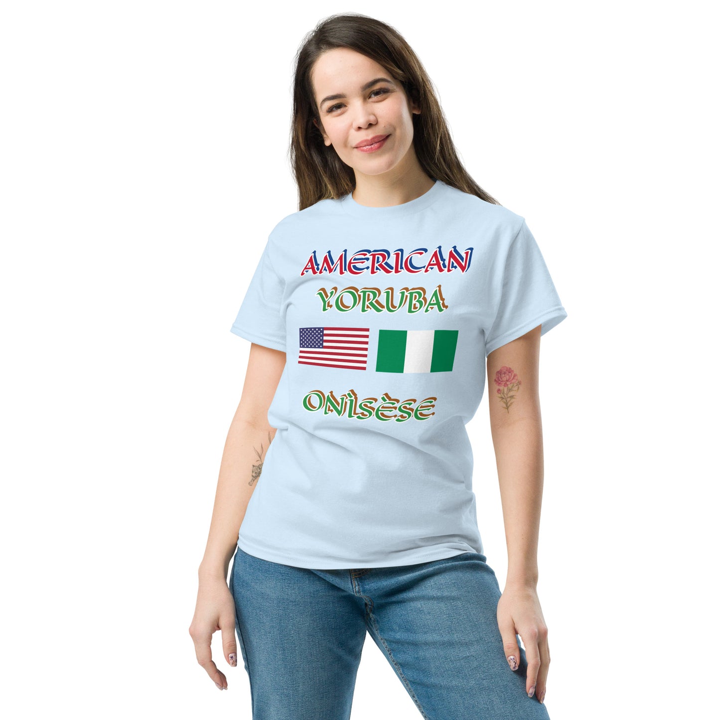 American Yoruba Onisese Dual Flag Unisex classic tee