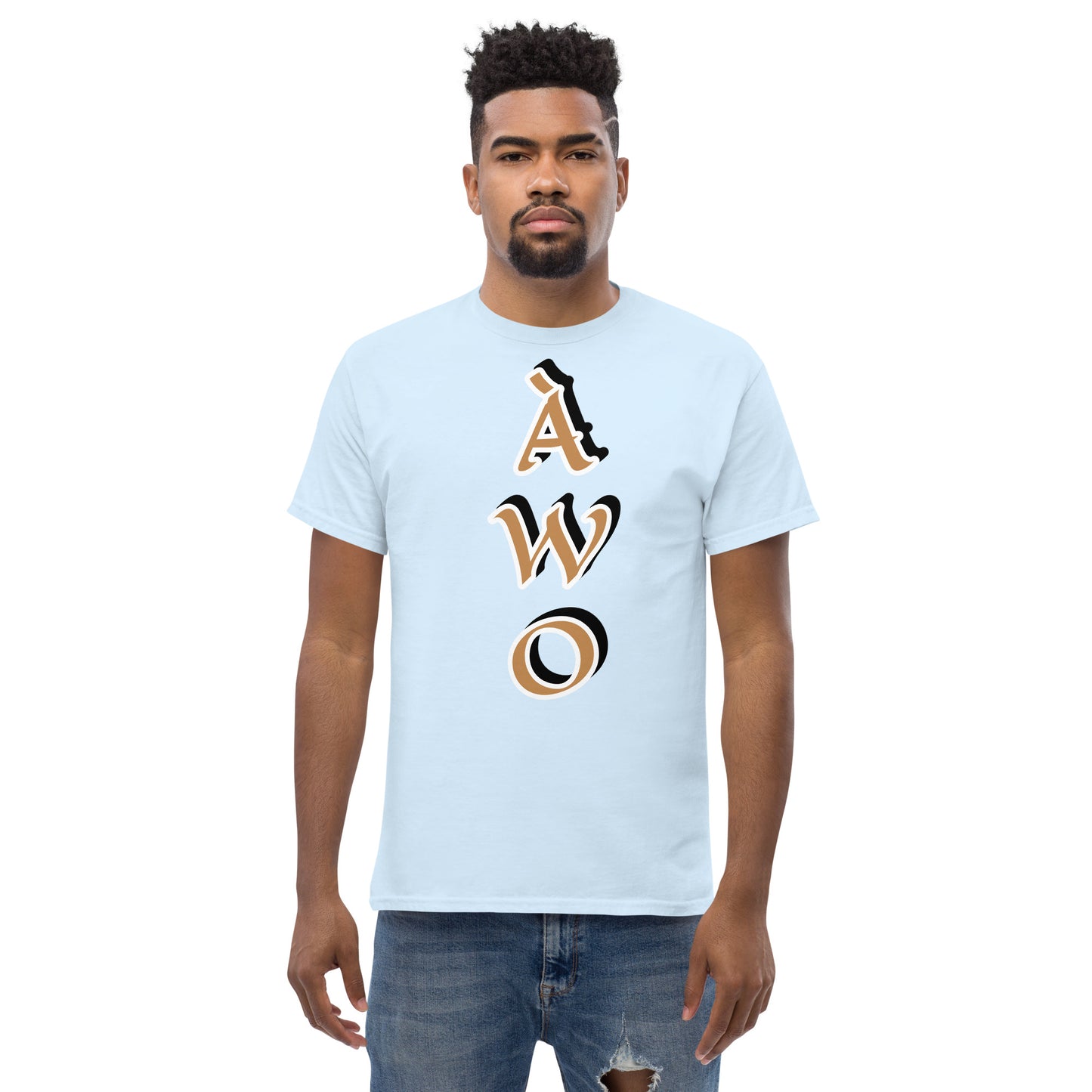 ÀWO Vertical Gold/Black Unisex classic tee