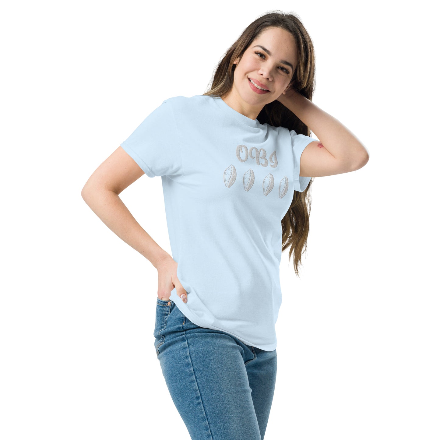 OBI White Embroidered Unisex classic tee