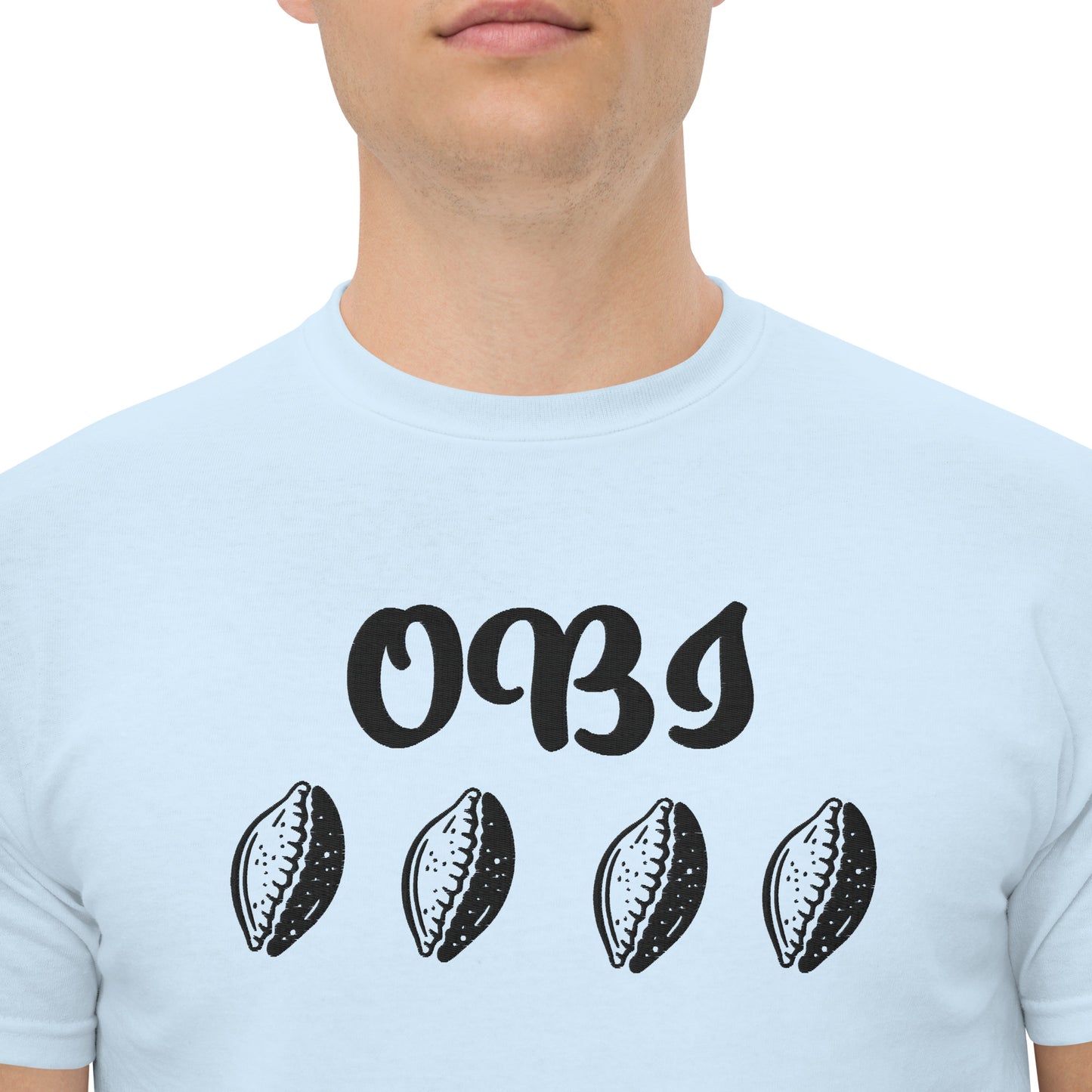 OBI Black Embroidered Unisex classic tee