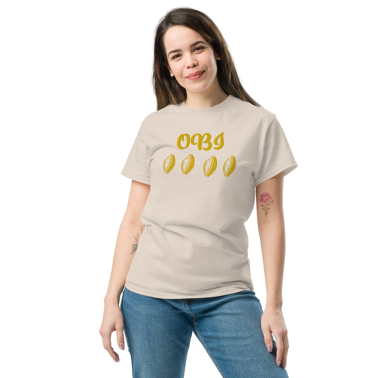 OBI Yellow Embroidered Unisex classic tee