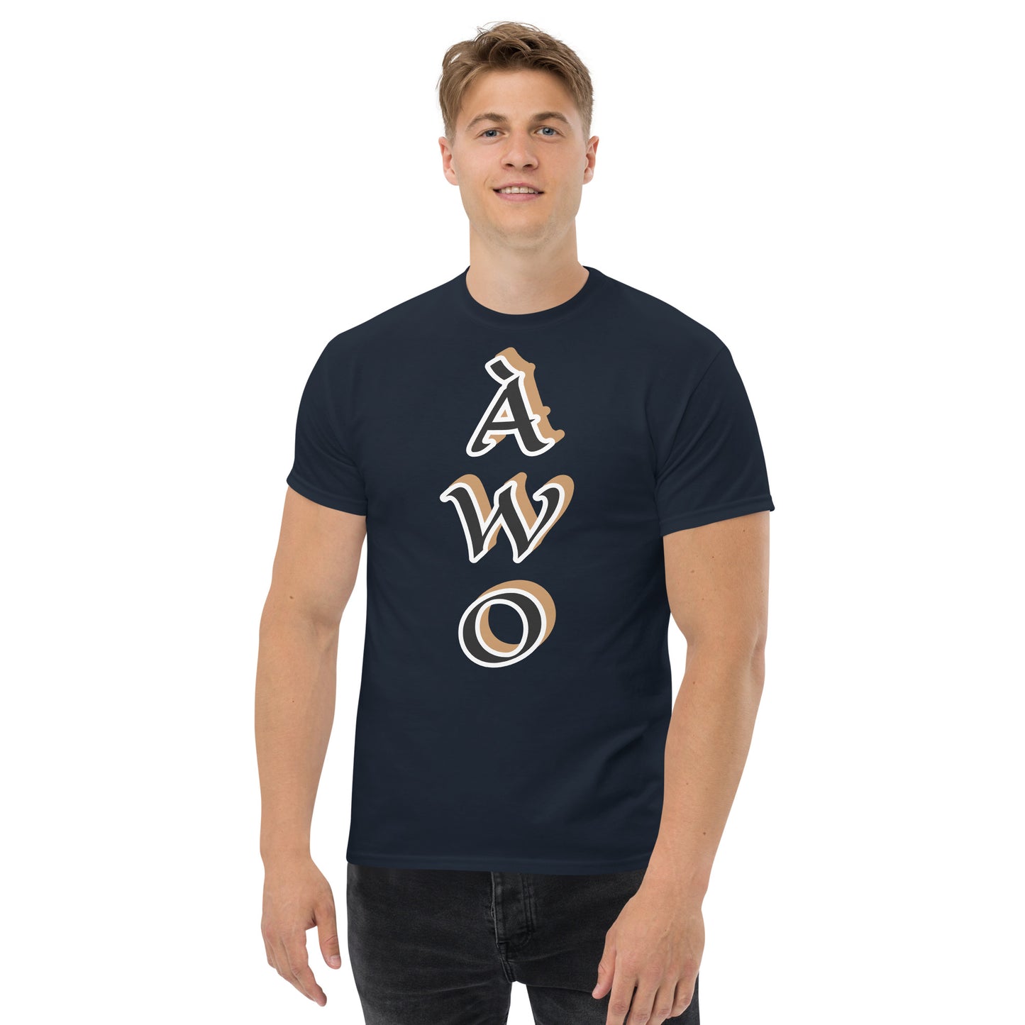 ÀWO Vertical Black/Gold Unisex classic tee