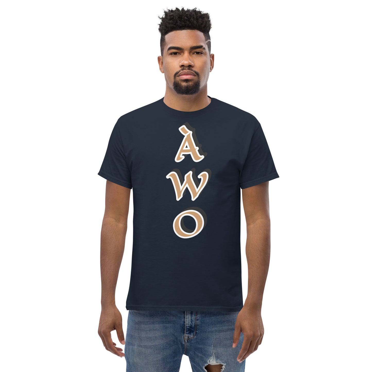 ÀWO Vertical Gold/Black Unisex classic tee