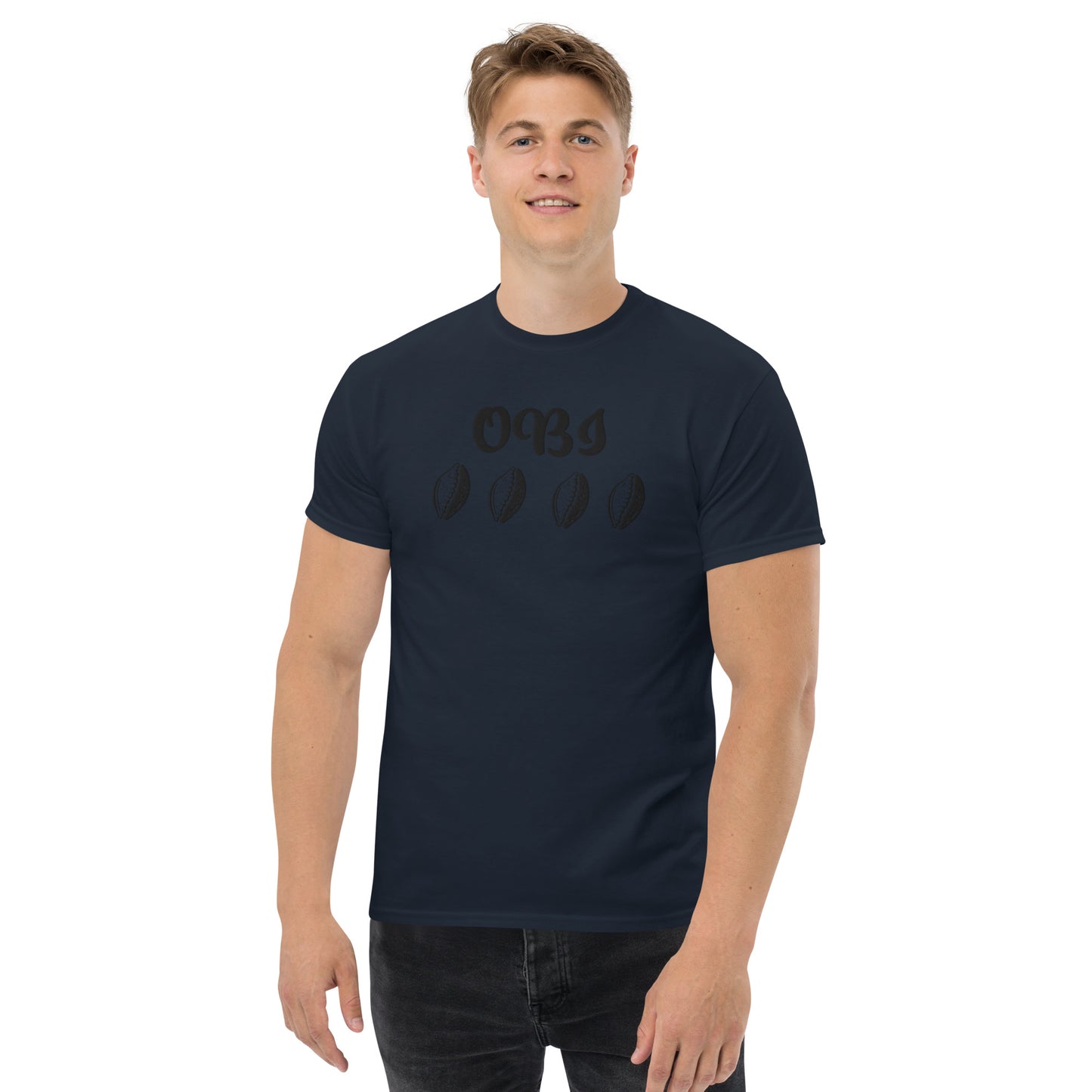 OBI Black Embroidered Unisex classic tee