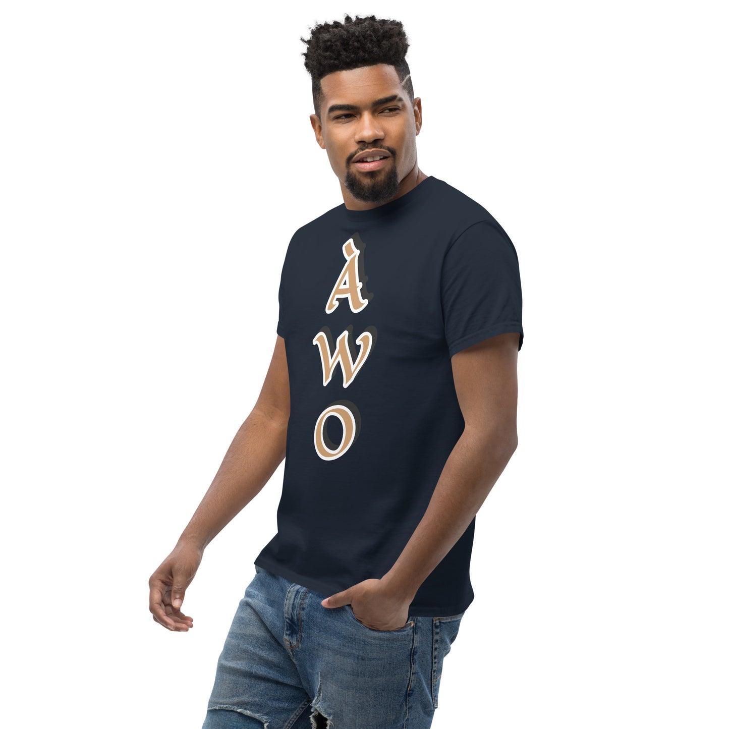 ÀWO Vertical Gold/Black Unisex classic tee