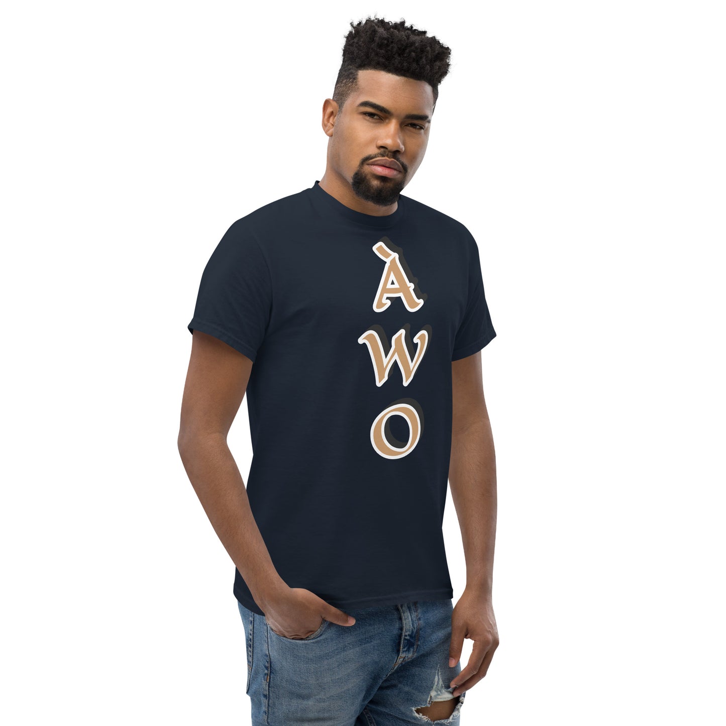 ÀWO Vertical Gold/Black Unisex classic tee