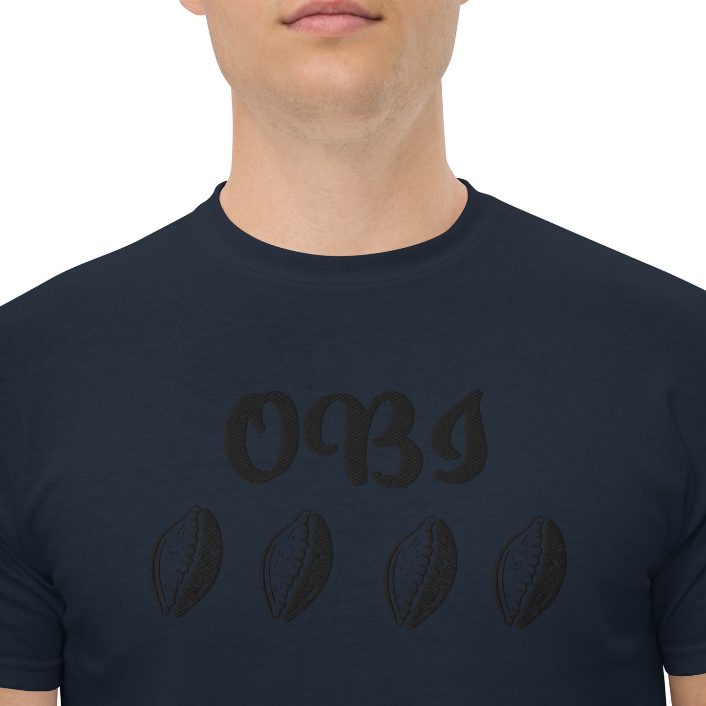 OBI Black Embroidered Unisex classic tee