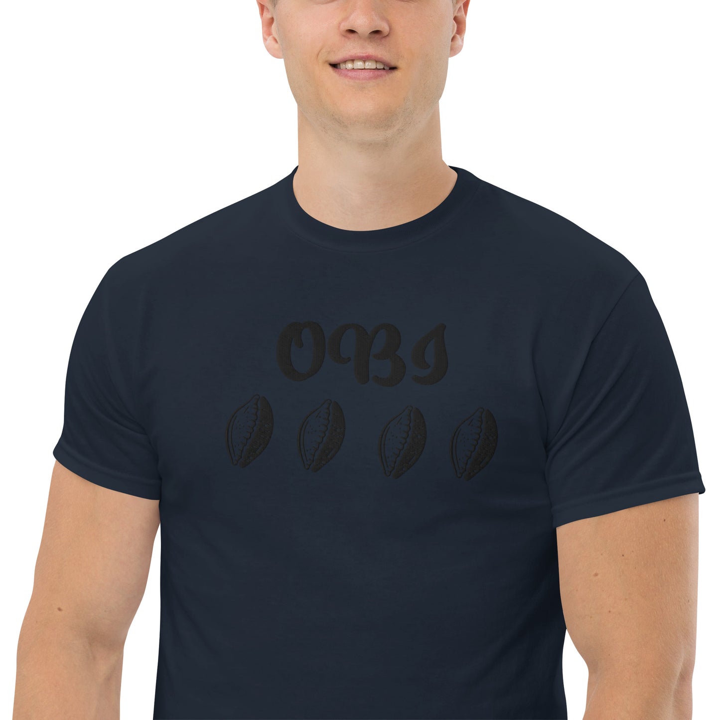 OBI Black Embroidered Unisex classic tee