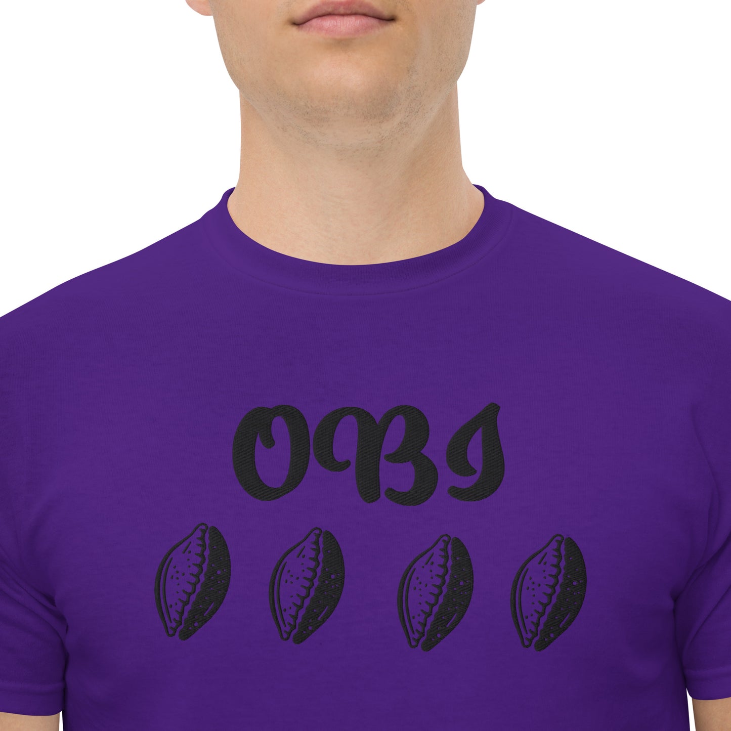 OBI Black Embroidered Unisex classic tee