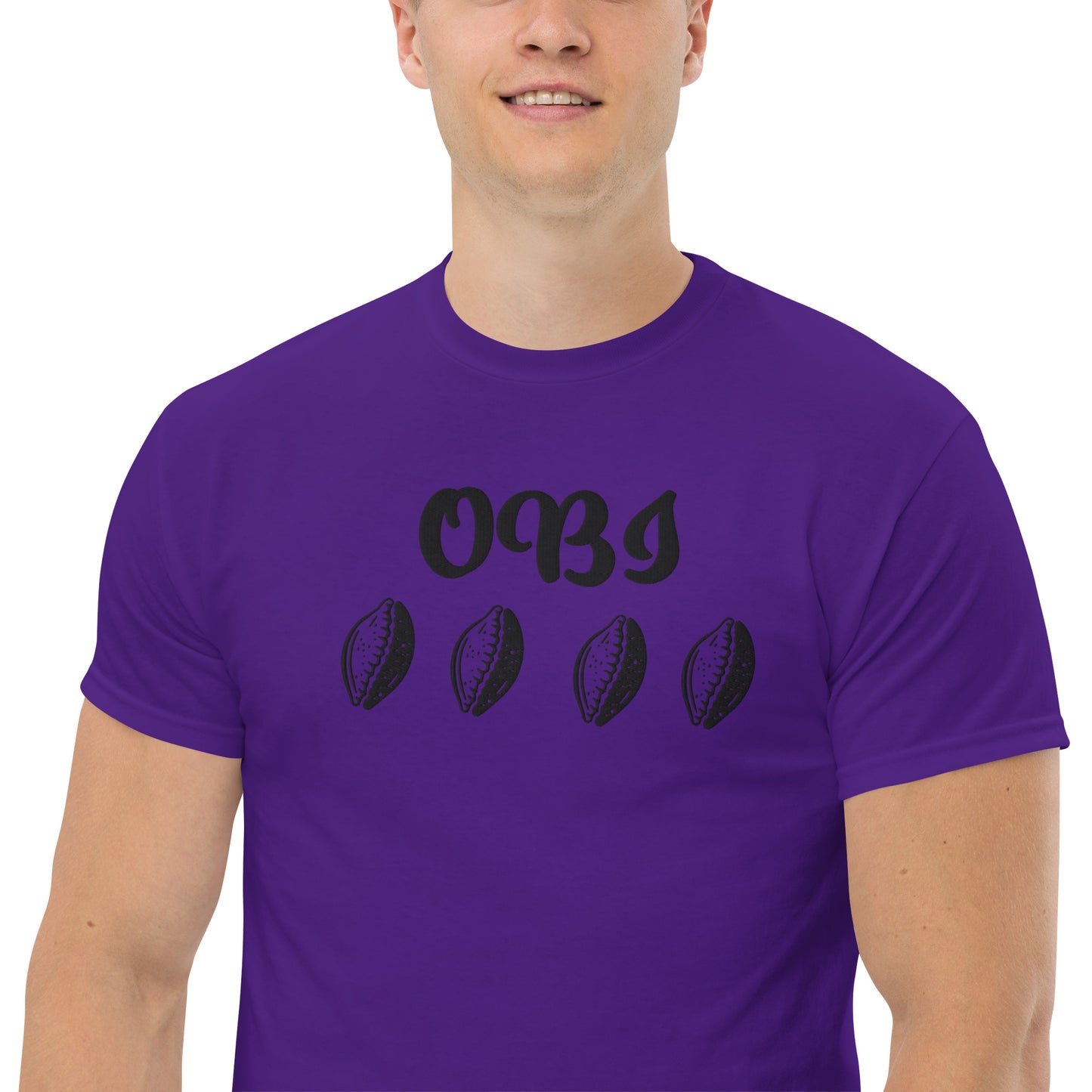 OBI Black Embroidered Unisex classic tee