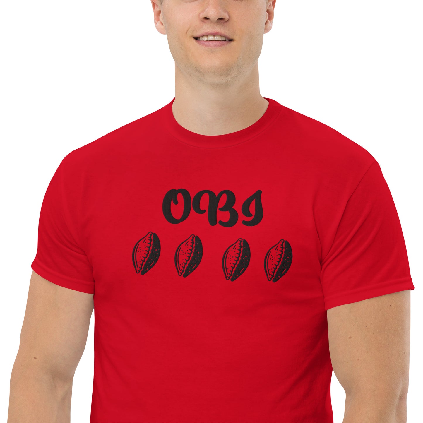 OBI Black Embroidered Unisex classic tee