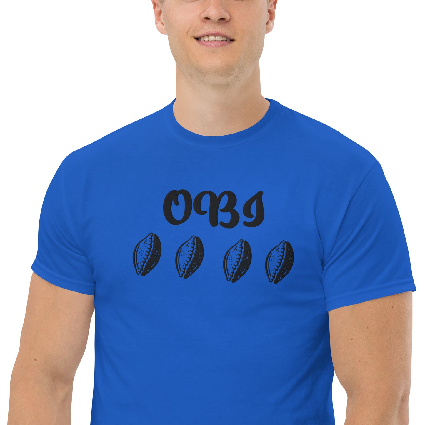 OBI Black Embroidered Unisex classic tee