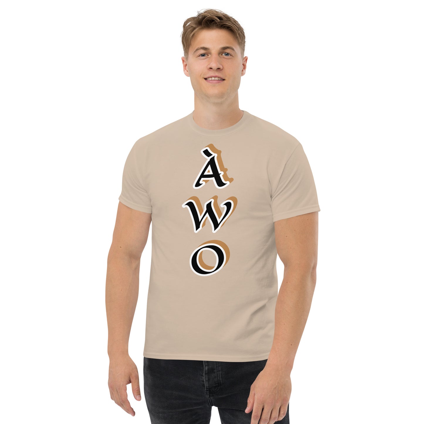 ÀWO Vertical Black/Gold Unisex classic tee