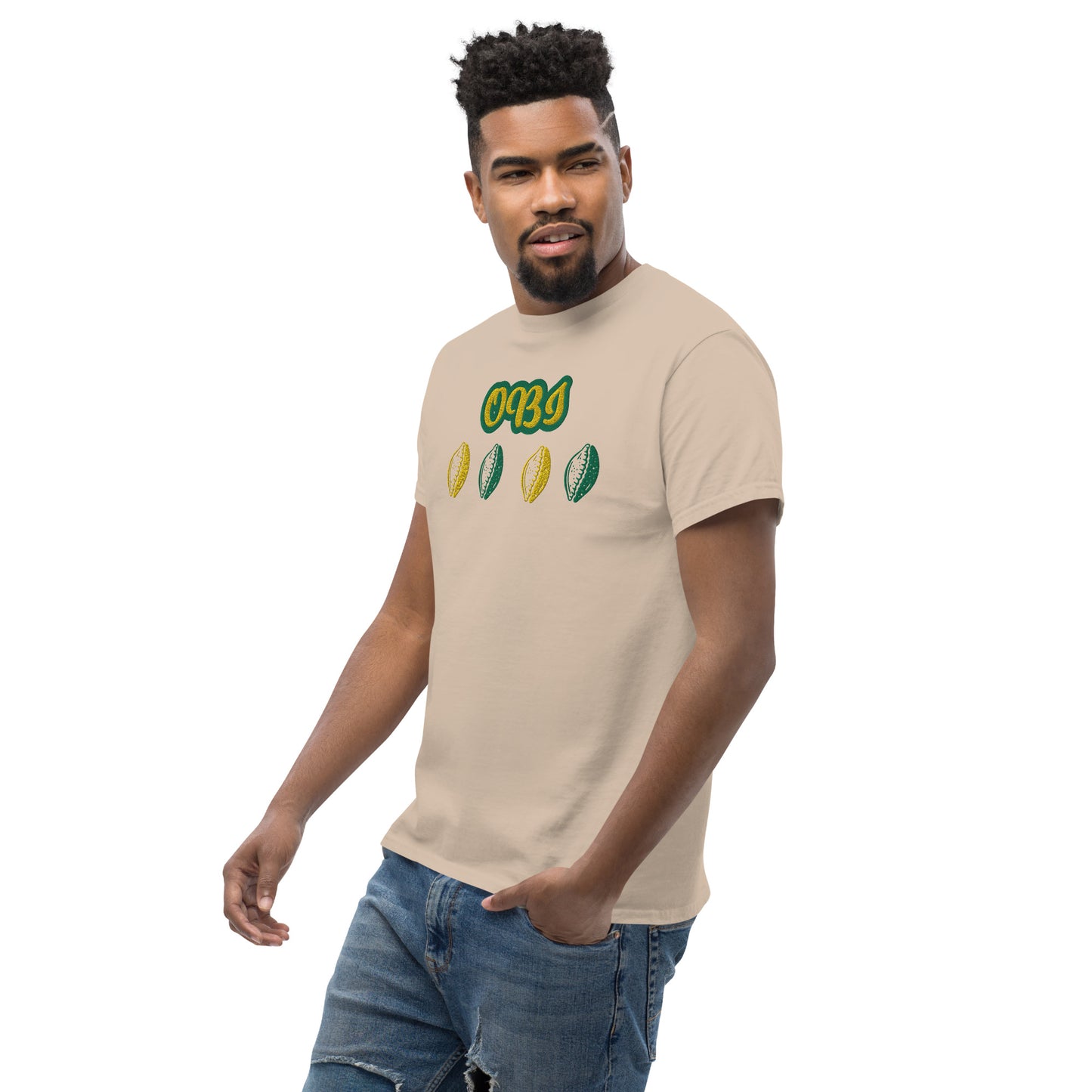 OBI Lucumi Reversed Embroidered Unisex classic tee